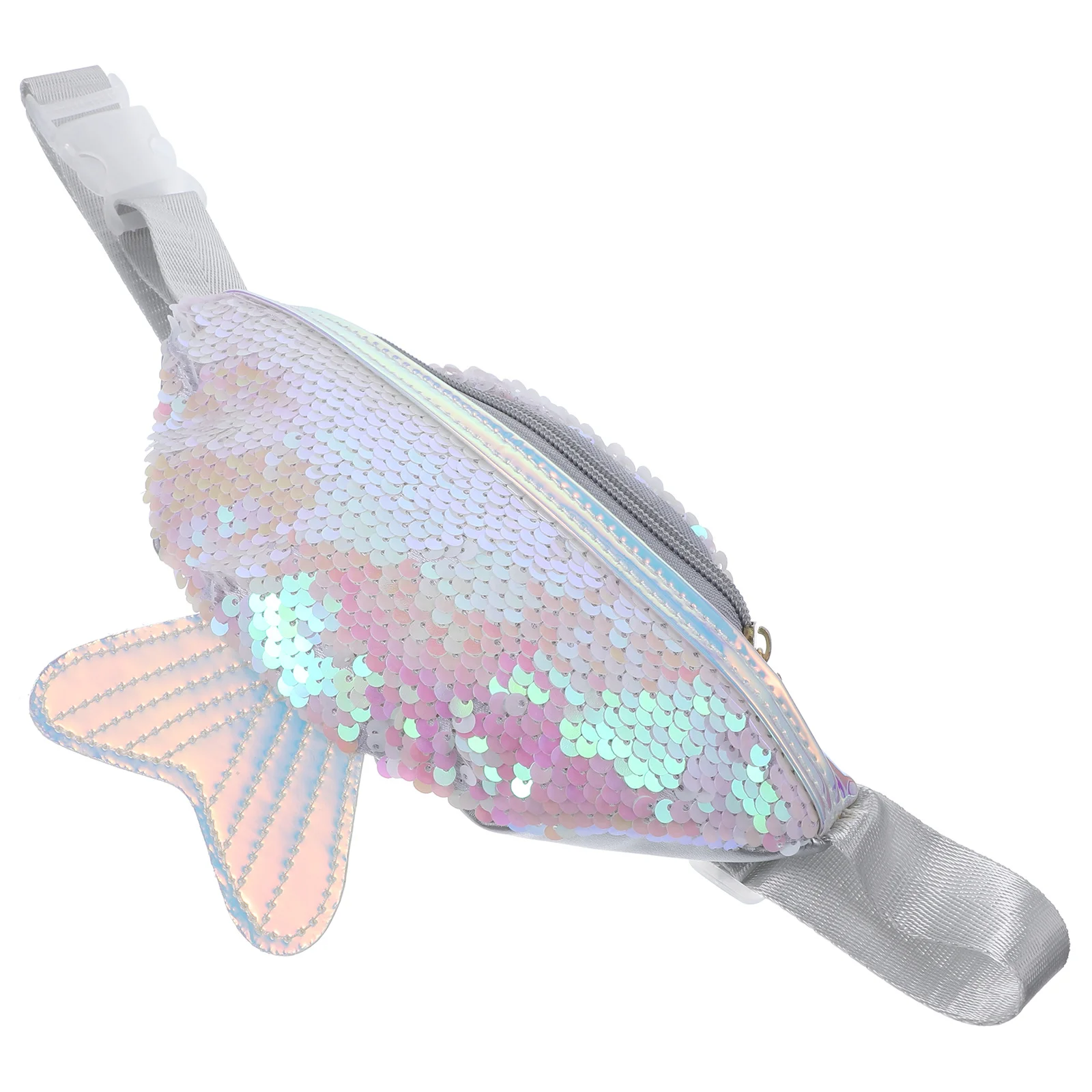 

Trendy Fish Tail Sequins Waist Pouch Women's Multiway Wearing Light Strong Bag for Hiking Travel Shopping Amusement Park