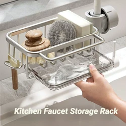 Space Aluminum Kitchen Sink Organizer Faucet Storage Rack Dish Drainer Towel Soap Sponge Holder Household Bathroom Accessories