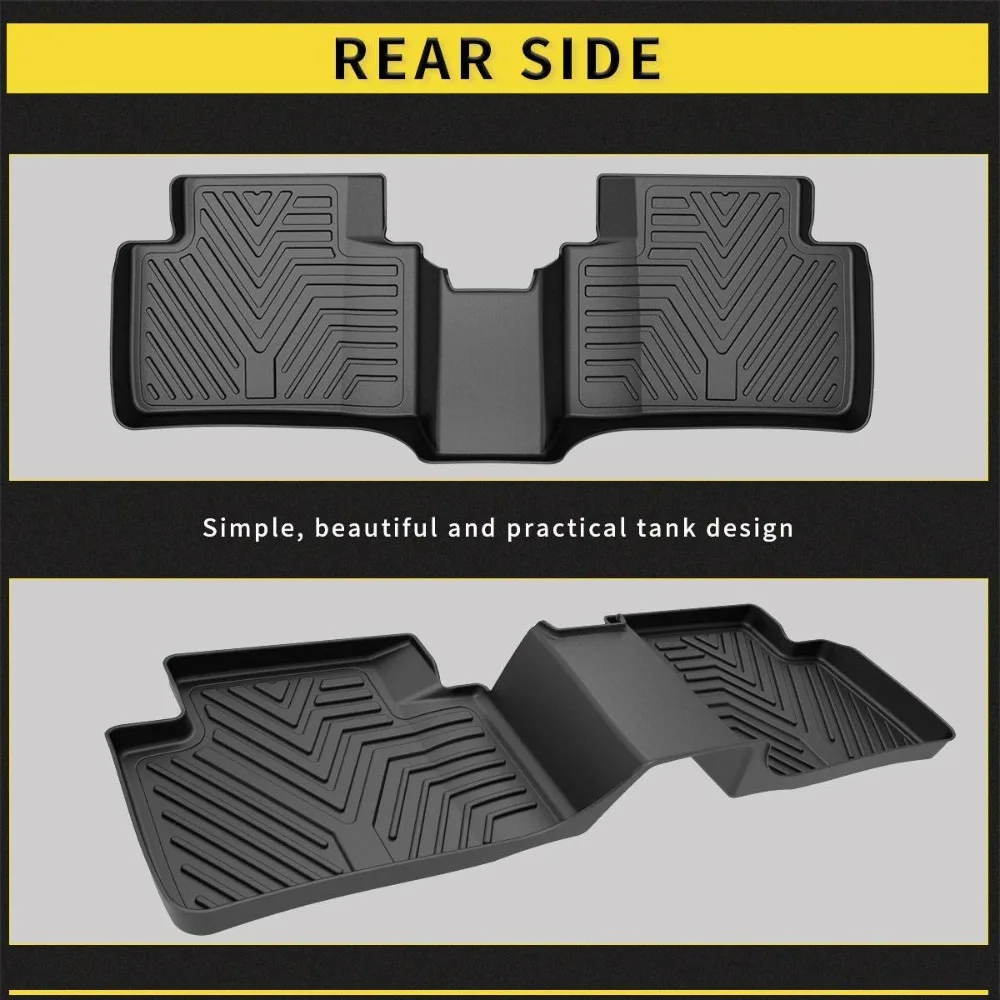 3Pcs Car Floor Mats for 2016 - 2021 Honda Civic All Weather Anti-Slip TPE Liners view 3