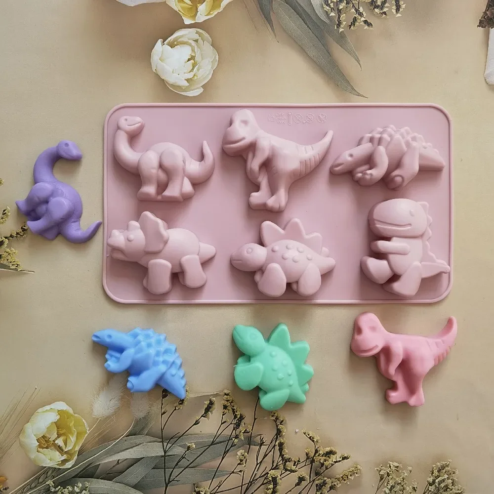 Easter Dinosaur Silicone Chocolate Mold Jurassic Period Animal Candy Biscuit Jelly Fudge Baking Mould Cake Decor Ice Tray Gifts