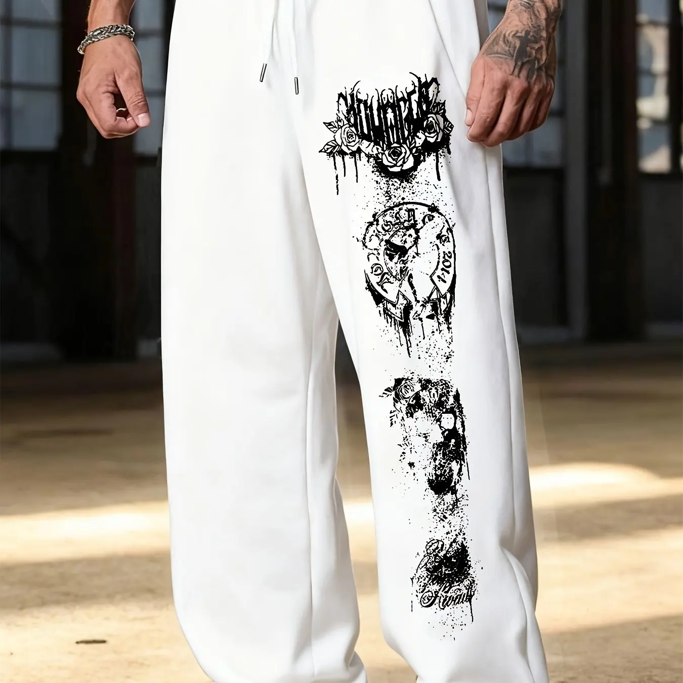 

Men's Versatile Solid Color Drawstring Loose Casual Sports Pants for Spring and Autumn Men's Outdoor Home Casual Pants