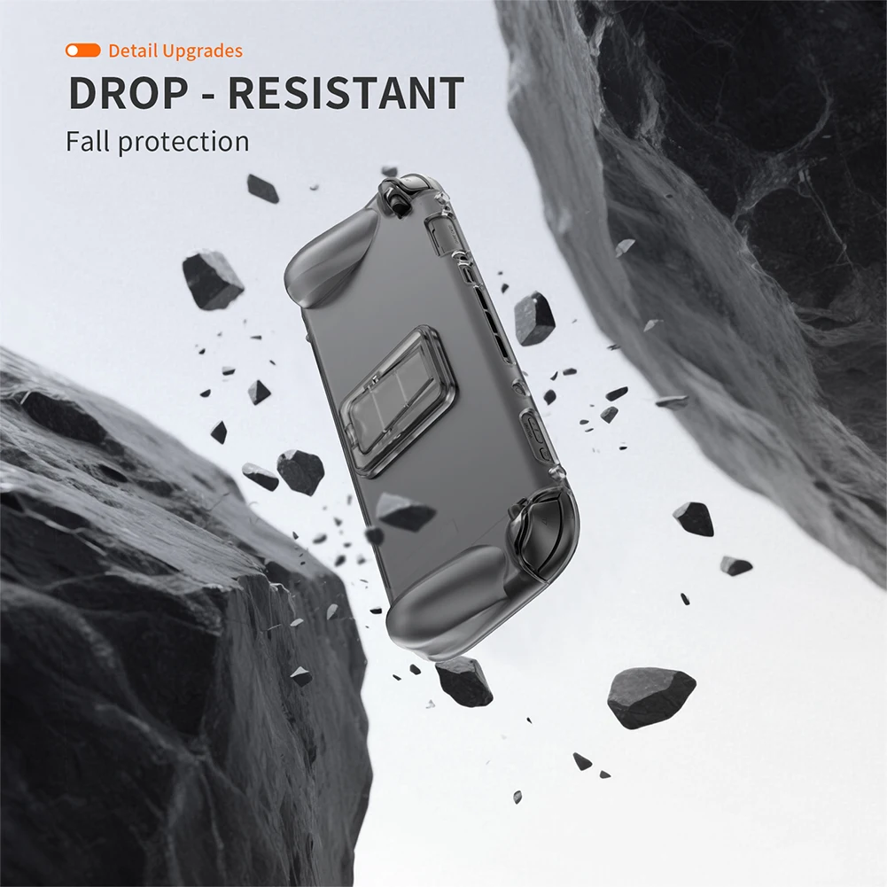 

Ergonomic Protection Cover with Bracket Drop-Proof Case Protector Non-Slip Soft Handheld Console Shell Game Accessories