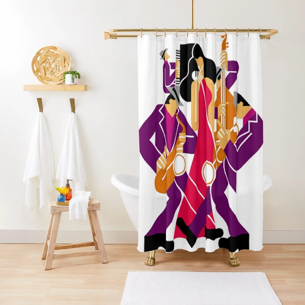

jazz music Shower Curtain In The Bathroom Shower Bathroom Waterproof Shower And Anti-Mold Curtain
