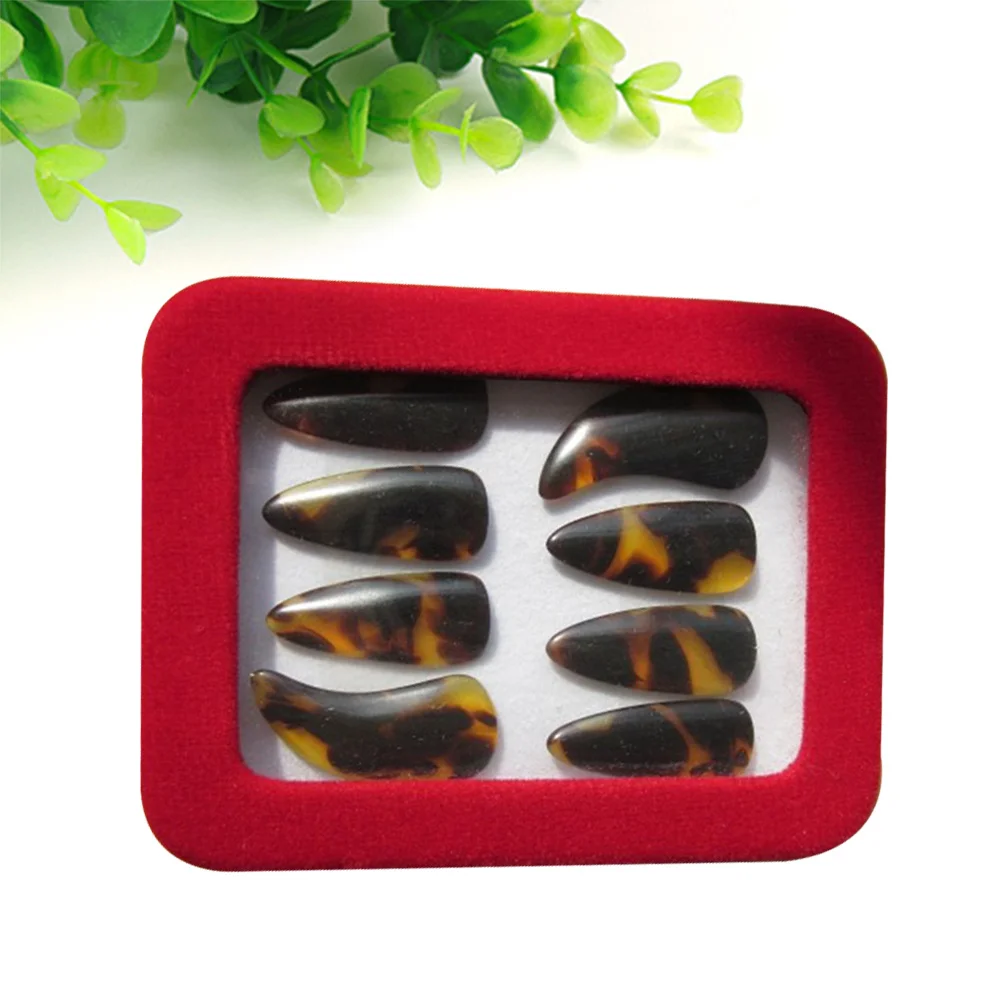

Natural Horn Guzheng Picks Fine Filed Smooth Rounded Edge Durable Finger Cover Fake for Zheng Nail Cover Fake for Zheng