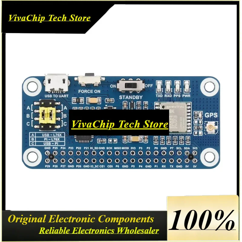 VoFSRaspberry Pi 5 L76K Module GNSS Expansion Board A-GNSS Positioning Module Supports GPS/Beidou