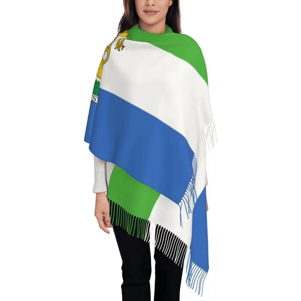 

Женские шарфы для девочек, новинка, персонализированный флаг Сьера Леоне, национальный герб с принтом, палантин, хип-