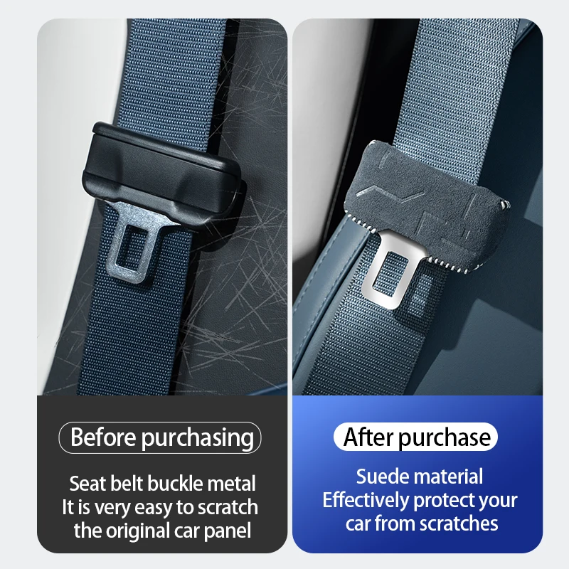 for ZEEKR 001/7/9/X Seat Belt Buckle Protective Cover Suede accessories automotive Car Seat Belt Buckle Plug alcantara Protectiv