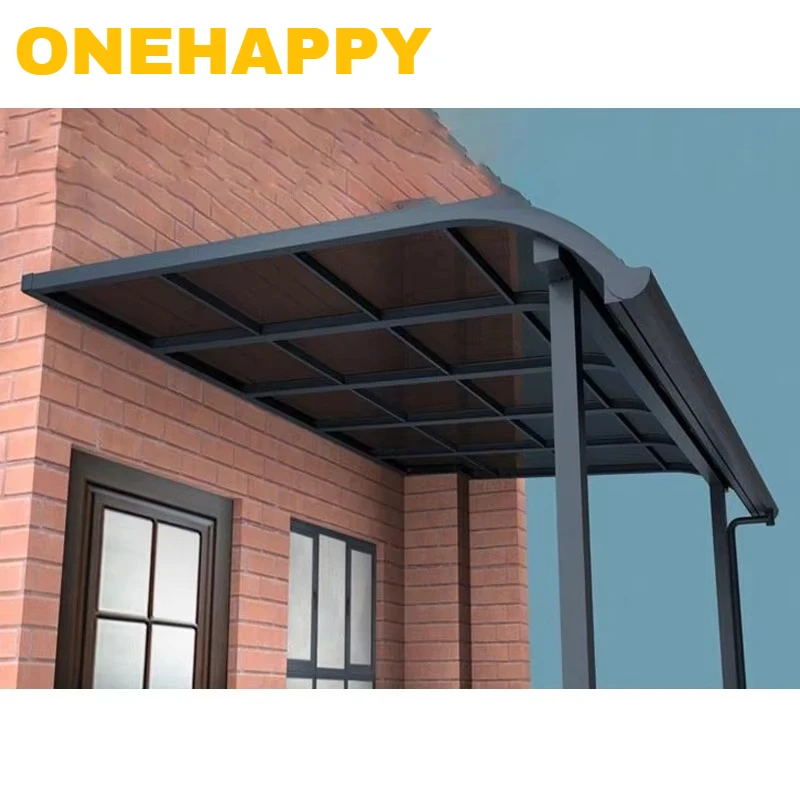 

OneAlu Outdoor Aluminum & Polycarbonate Sunshade Canopy - for Patio, Balcony, Window & Rain Protection