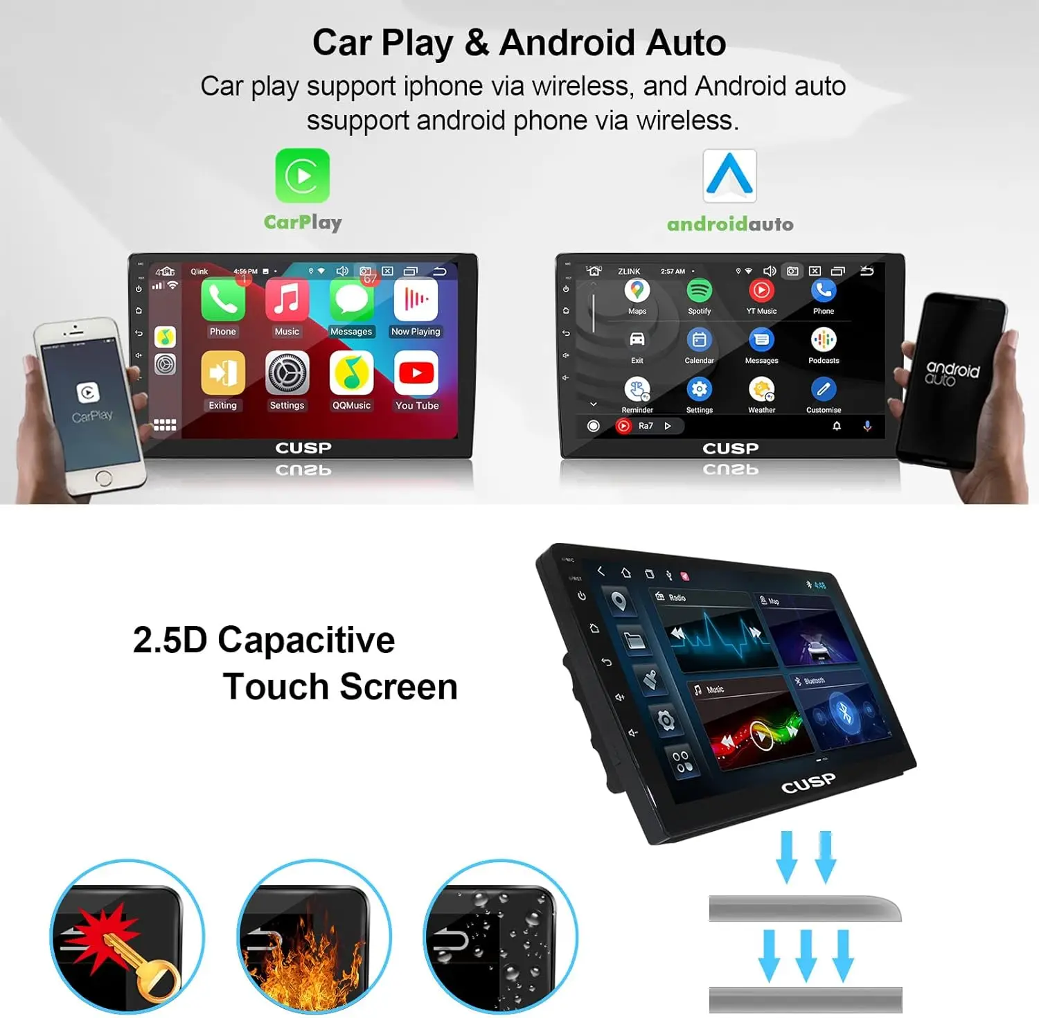 9 Inch Android Car Stereo Auto Radio Screen With Apple Carplay Android Auto 8G+128G Head Unit For TOYOTA CAMRY 2000-206