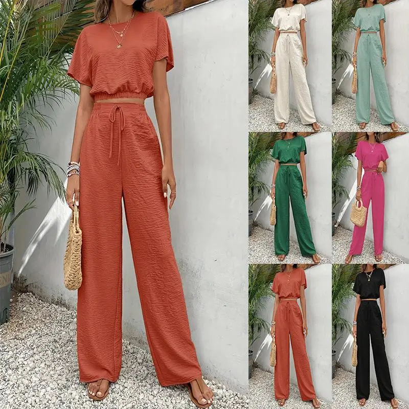 

Женский комплект из двух предметов: худи и брюки с широкими штанинами, осенняя коллекция, однотонный, модный наряд