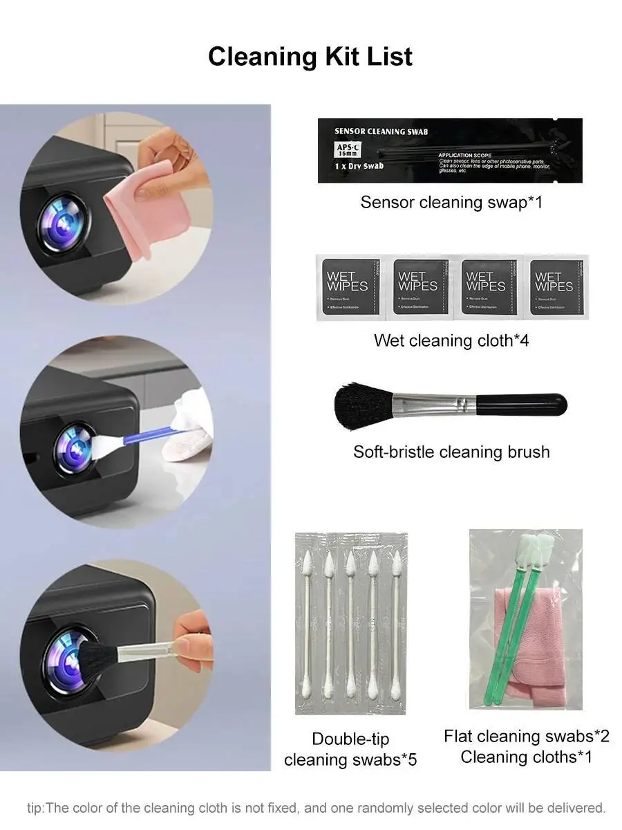 Kit, limpieza de lentes/interiores para proyector de cámara de pantalla de ordenador XGIMI Z9X HY300 Epson Q13W, Q11W
