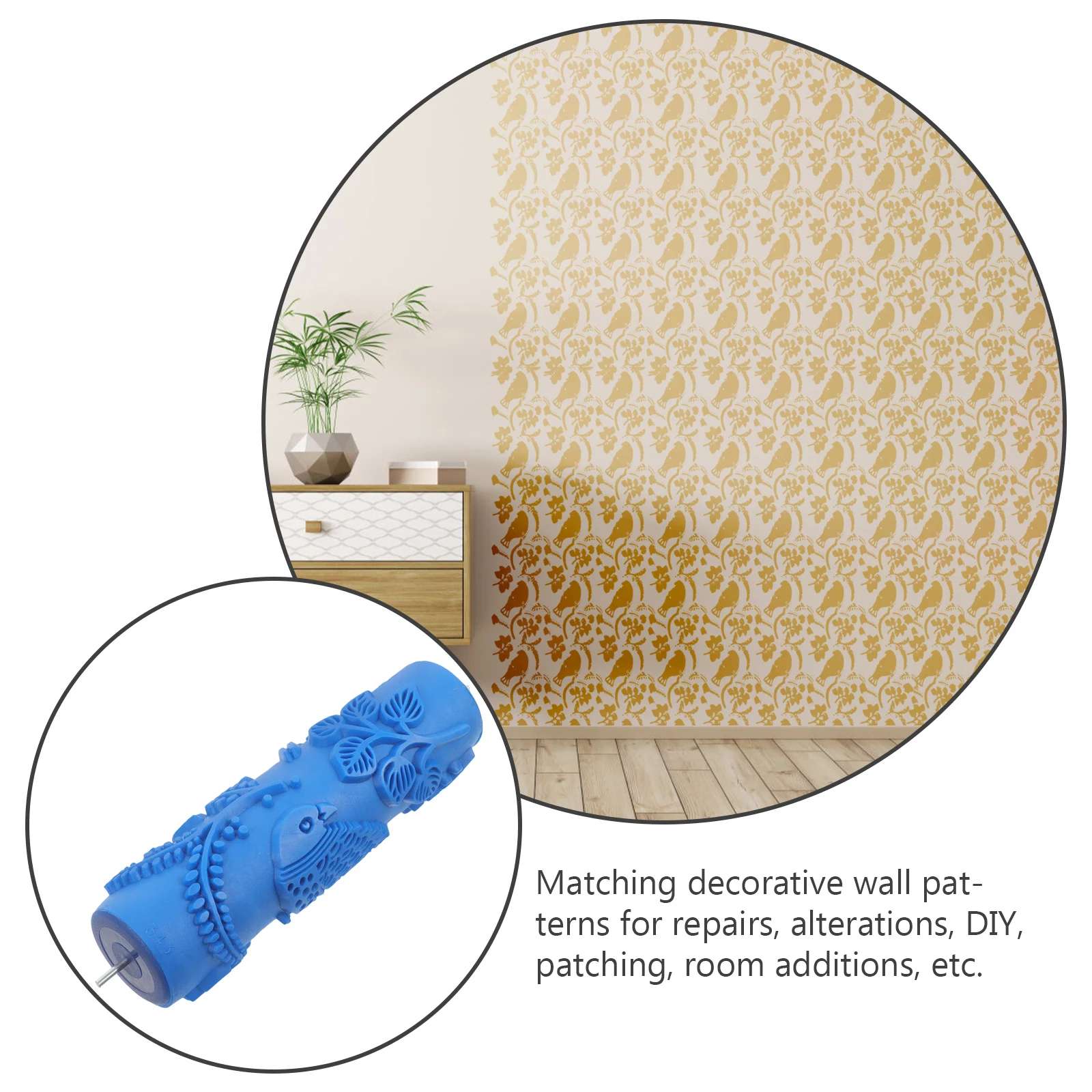 

Rubber Paint Texture Wall Decoration Roller Patterned Art Roller Embossing Wall Painting Durable Easy Cleaning