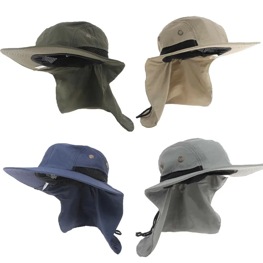 Outdoor Unisex Sun Protect Caps Bucket Hat Solid Casual Brim Sun Block Quick Drying Fishing Climbing Hat UV Protection Face Neck