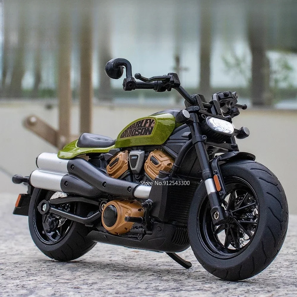 1:12 Scale Sportster Sของเล่นรถจักรยานยนต์รุ่นDiecastโลหะShock AbsorptionหมุนOff-Roadมอเตอร์รุ่นสําหรับของขวัญเด็ก