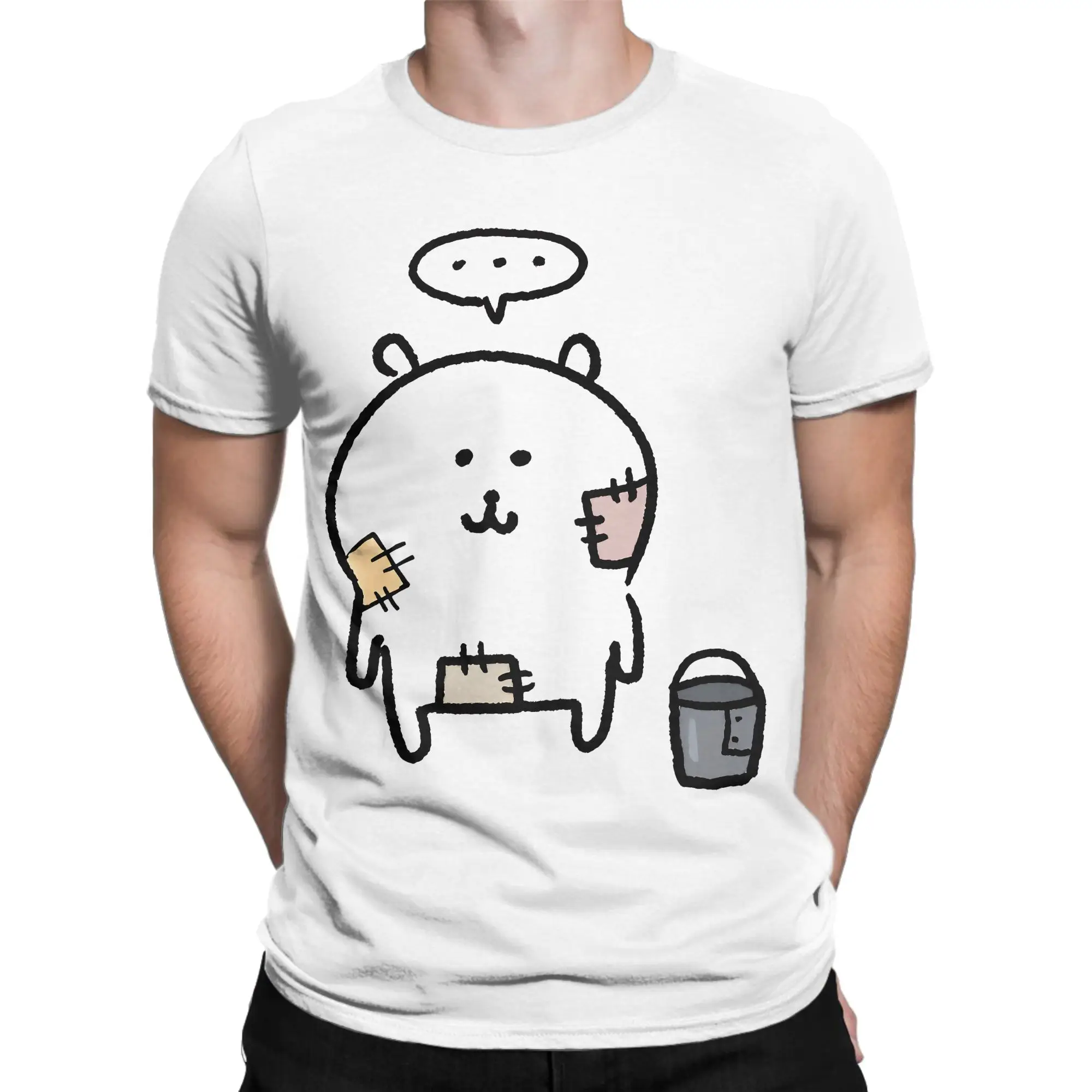 Cute Cartoon Joke Bear T-Shirt Men Women  Fun 100% Cotton Tees Crew Neck Short Sleeve T Shirt Adult Clothes