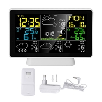 CJSD-Tuya Wifi Smart Weather Station Smart Weather Station Wireless Thermometer With 7.5Inch Color Display UK Plug
