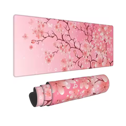 Cherry Blossom Mouse Pad Kawaii Cute Mousepad Desk Mat Gaming Laptop Office Carpet Keyboard Mechanical Gamer Keyboard Mouse Mats