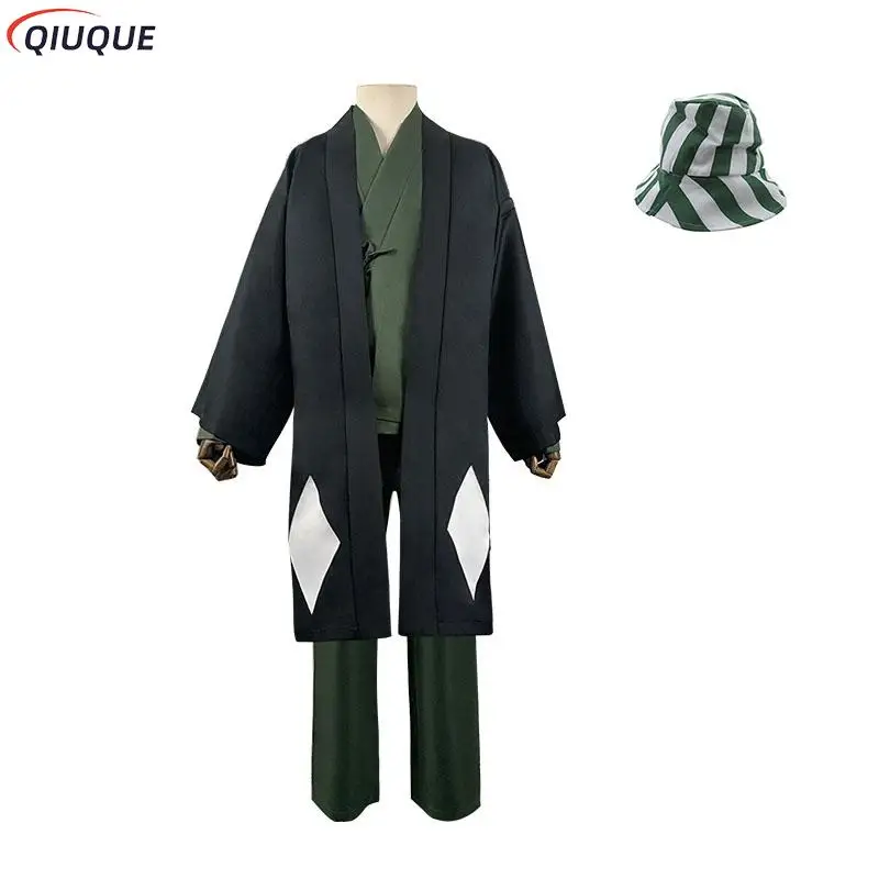 

Anime Bleach Urahara Kisuke Cosplay Costume Hat Kimono Outfit For Men Women