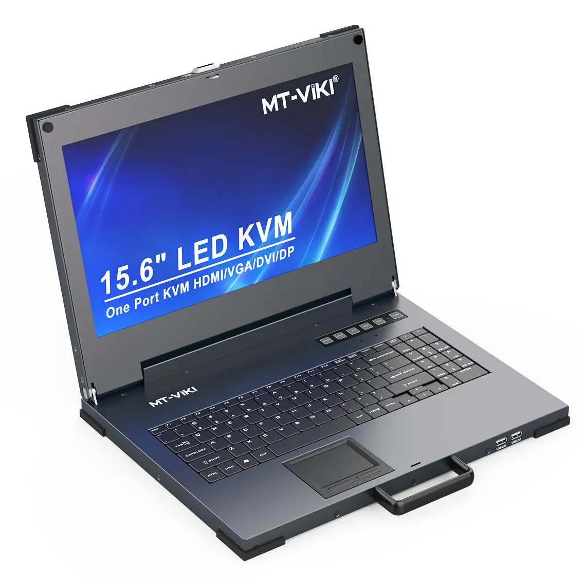 

MT-VIKI 4K 15.6" LCD KVM Switch Console 1 port HDMI/VGA/DVI/DP Portable