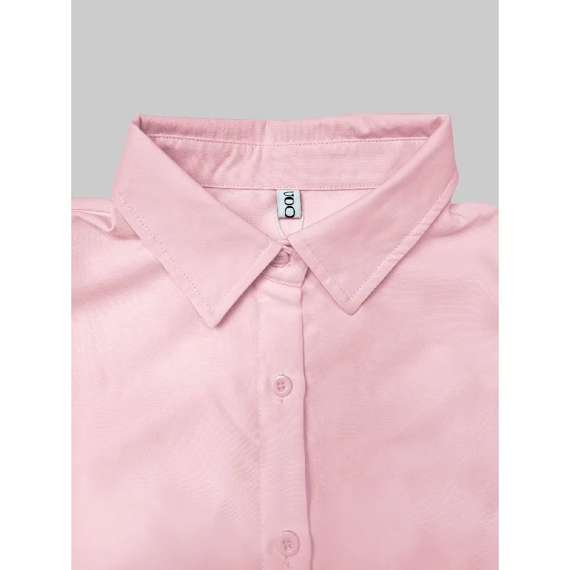 Tuhle 100% algodão vestidos femininos senhora do escritório sólido em camadas turn down collar manga longa botão elegante mini vestido 2025 160763