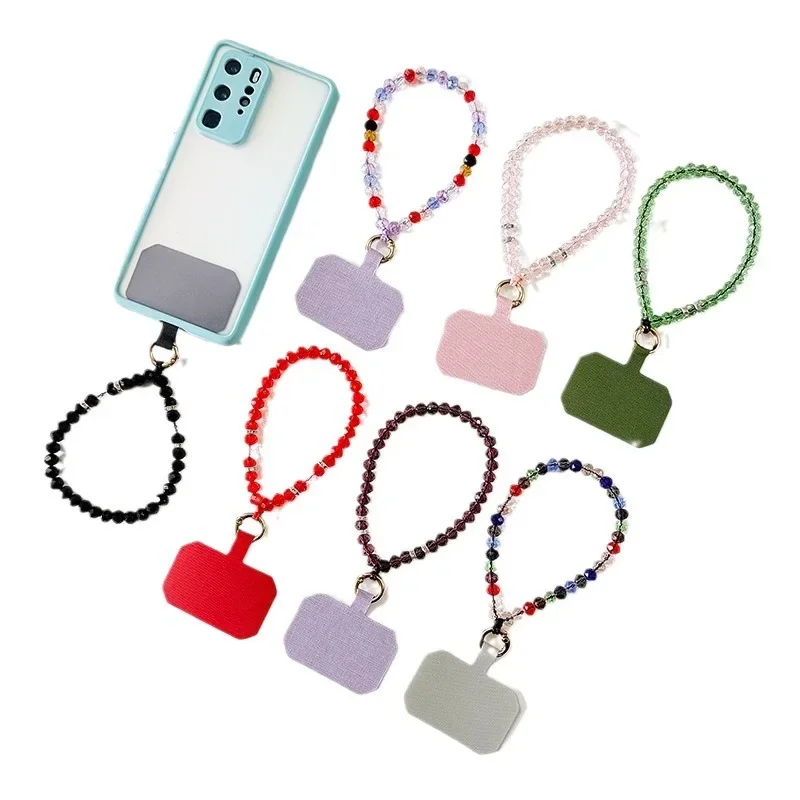 أو الهاتف الخليوي قصيرة الحبل حزام قلادة على الهاتف المعصم سلسلة صغيرة الطازجة كريستال سلسلة بدلاية الخرز مكافحة خسر قلادة #6