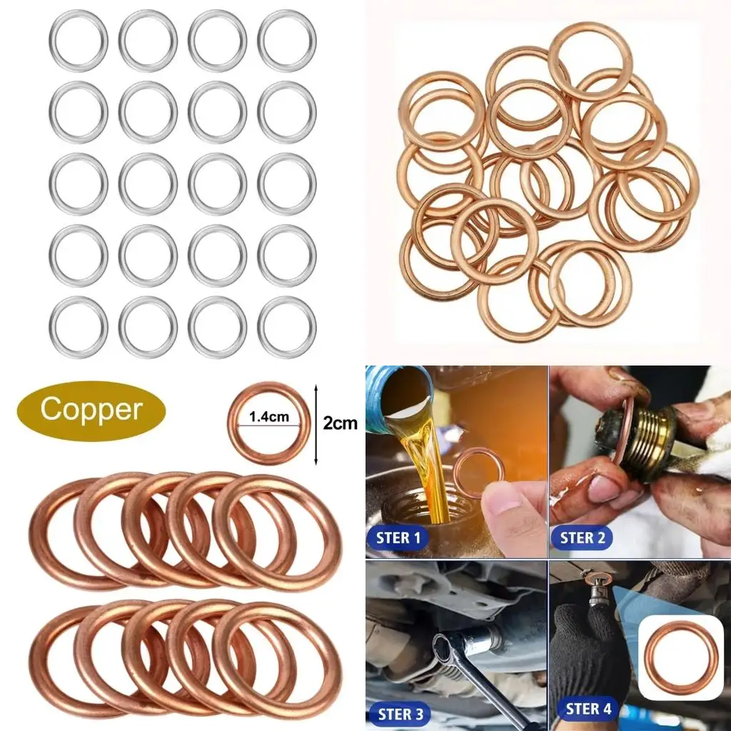 N0138157 Automotive Oil Drain Plug Sealing Washer Metal Gasket Crush Washer For Auto Engine
