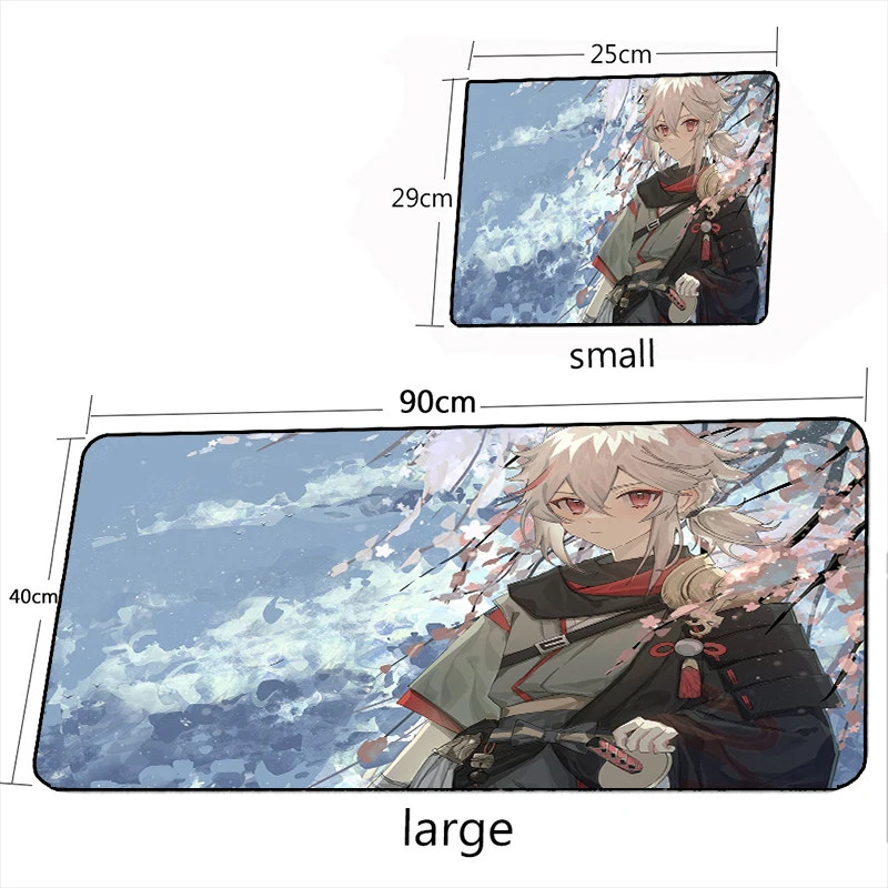 MRGLZY Anime Mouse Pad Rugs Genshin Impact Kazuha Gamer DeskMat Large Computer Gaming Peripheral Accessories MousePad Multi-size