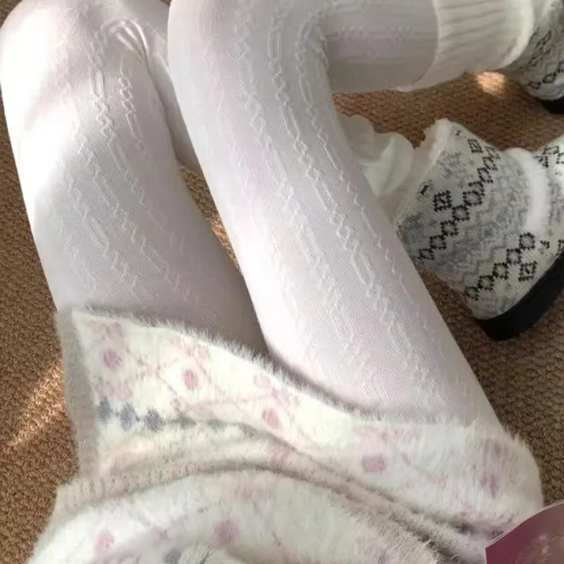 

Knitted Cotton Vertical Striped Tights Women Pantyhose Spring Autumn Vintage Lolita Sexy Warm Knit Tights Leggings Stocking