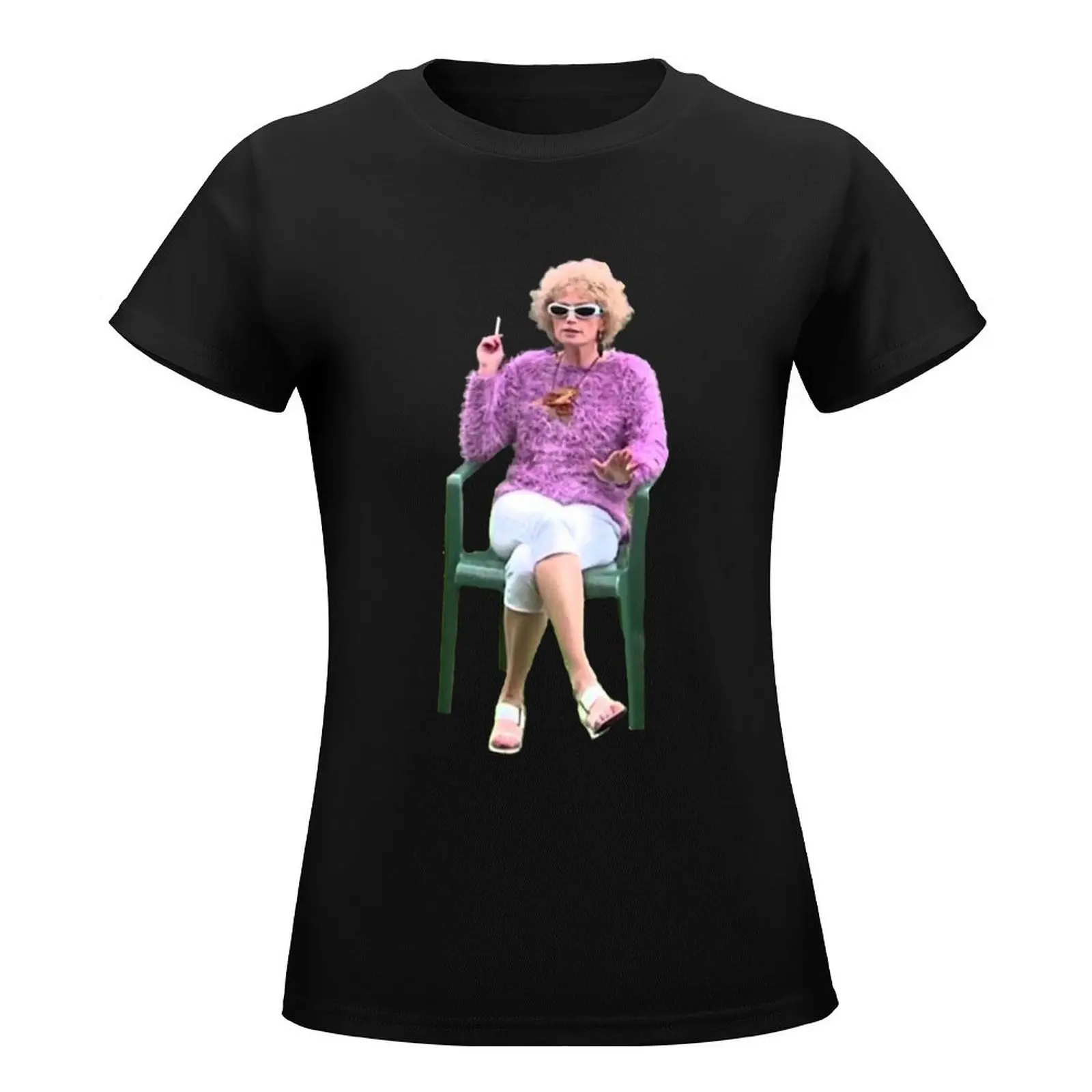 Kath and Kim Kath Having a Smoke T-Shirt hippie clothes tops anime clothes Top Women