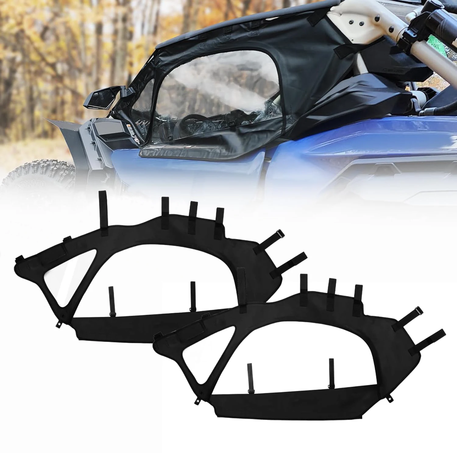 Can-Am Maverick X3 2-Seat  Full Protection Windshield & Door Enclosure Set –Waterproof Soft Rear Windshield Easy Installation