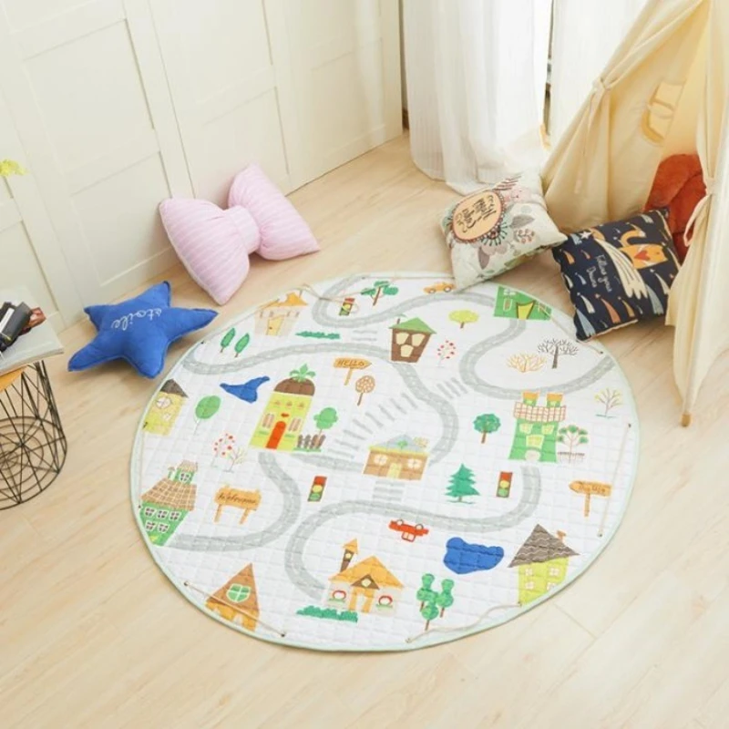 ins-wind-baby-cartoon-storage-floor-mat-cotton-game-floor-mat-round-outing-mat