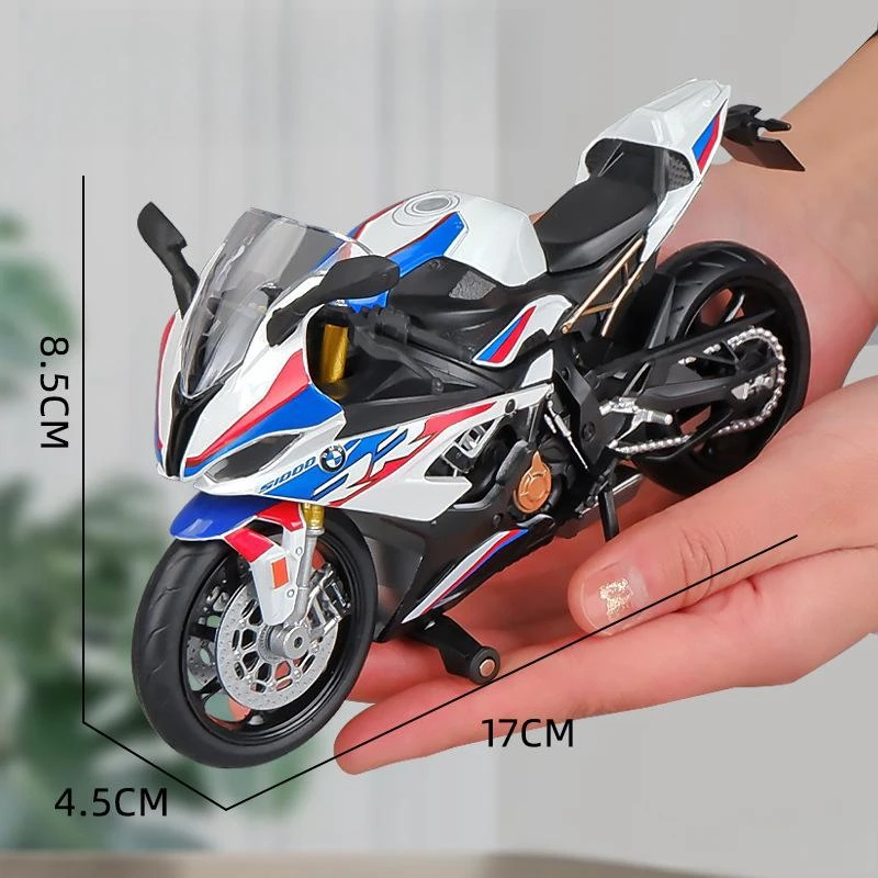 BMW S1000RR Brinquedo de motocicleta para crianças, RMZ City Diecast Metal Racing Modelo Super Sport Coleção em Miniatura Presente para Menino 1:12