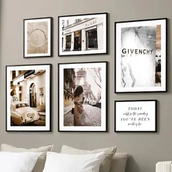 Giacca a vento parigina ragazza moda tela pittura Coffee Store ispirato Wall Art Nordic poster Home Bar decorativo