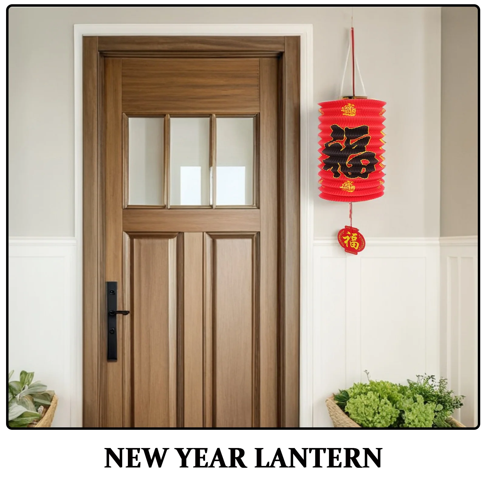 Lanterne rosse da 6 pezzi per il festival di primavera Capodanno cinese Decorazione da appendere Lanterne di carta festive tradizionali Party Home Hotel