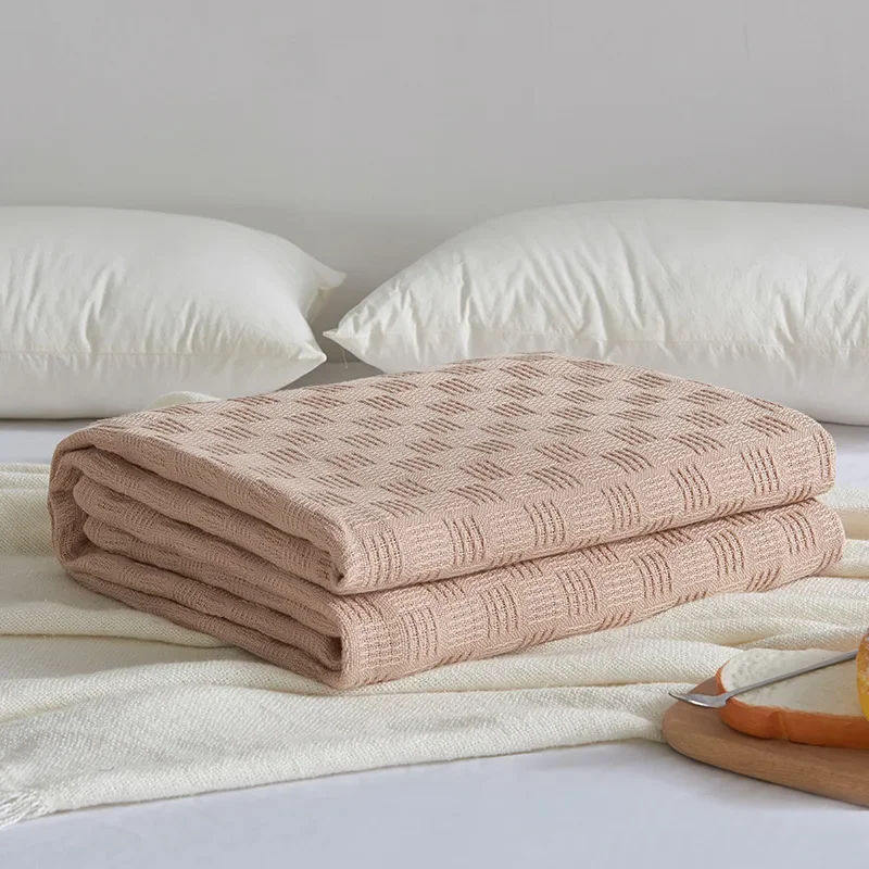Class A cotton gauze knitted blanket, towel quilt, office lunch break blanket, sofa towel, single-layer thread blanket