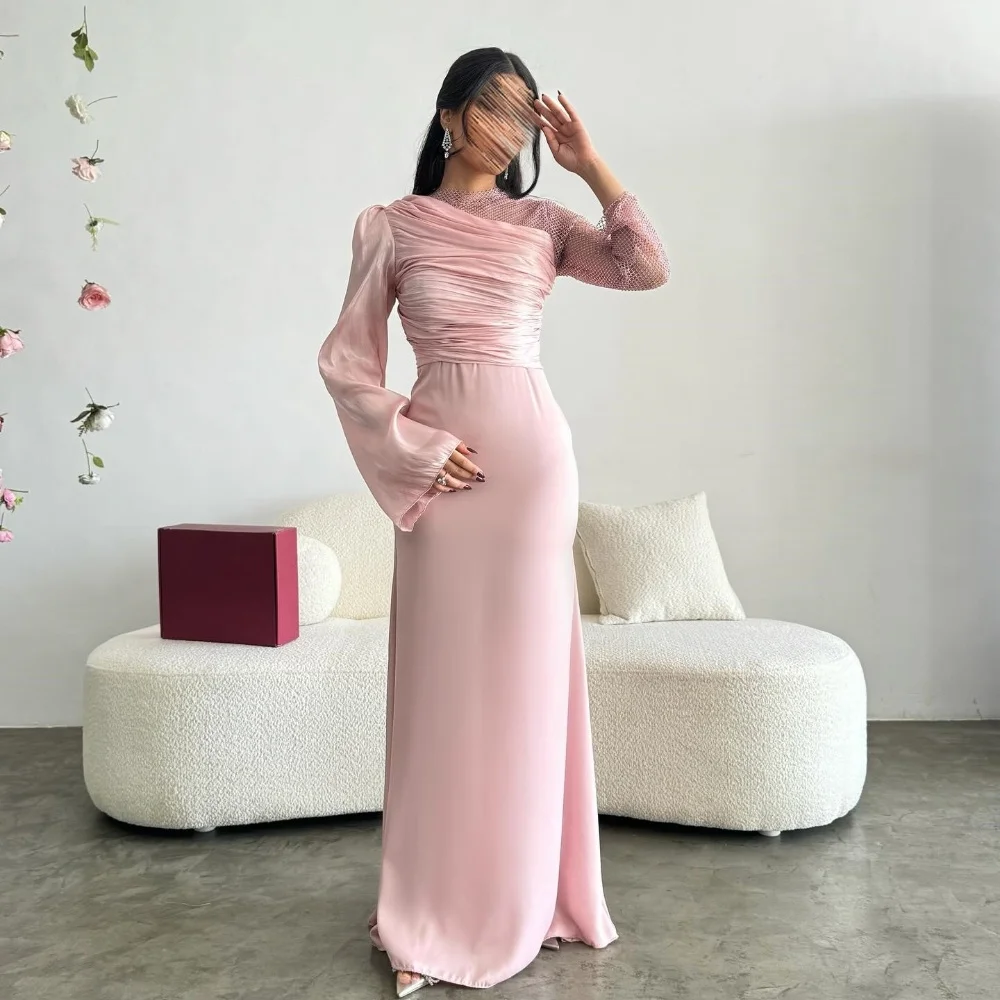 

Customized Fashion Exquisite Pleat Ruched Draped Straight Scoop Neck Long Dresses Bespoke Occasion Dresses Sizes Available Sexy