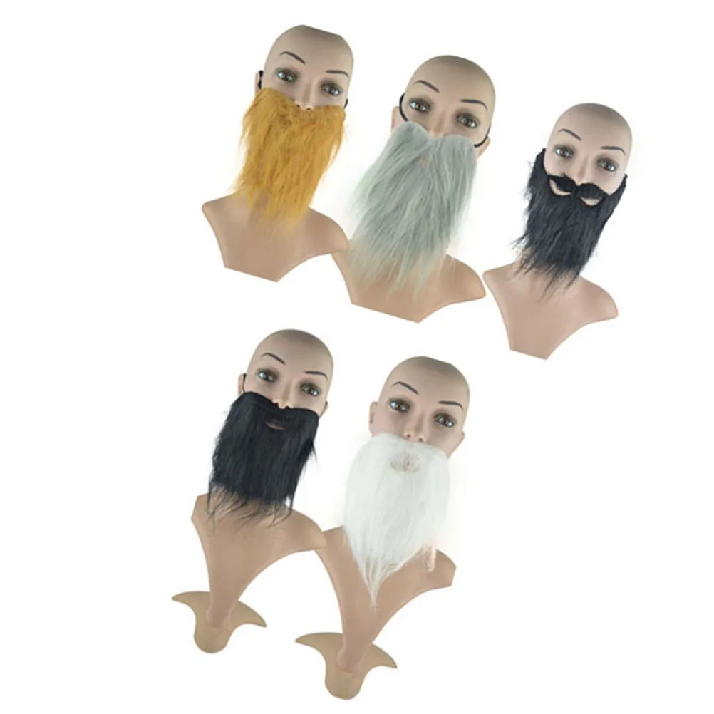 

5Pcs Fake Mustache False Halloween Cosplay Props Simulation Fake Beard Party Performance Supplies Dress Up Accessories