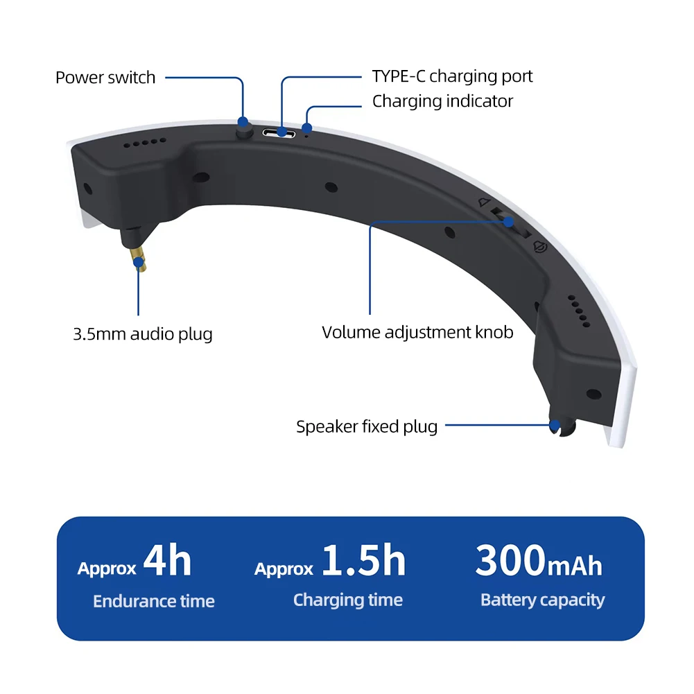 Para ps vr2 vr capacete alto-falante externo portátil amplificador de áudio estéreo 3.5mm sem fio alto-falante acessórios do jogo para playstationvr2