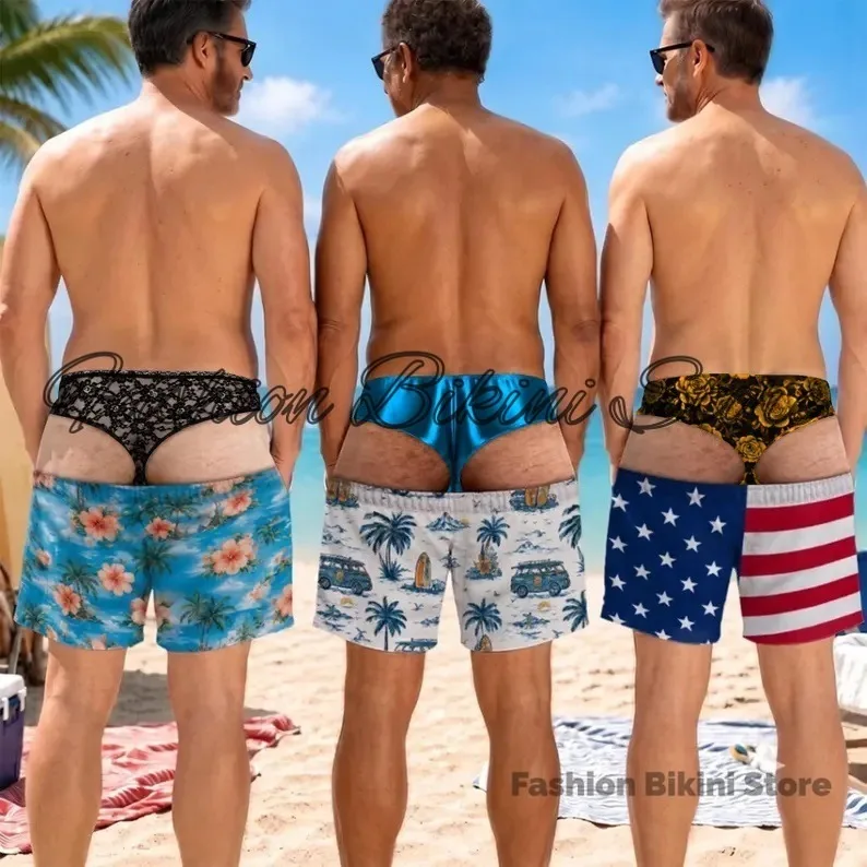 2026 NEW Summer Funny and Humorous Hot Selling Men's Hawaiian Shorts Beach Shorts 3D Digital Printed Men's Swimsuit Shorts