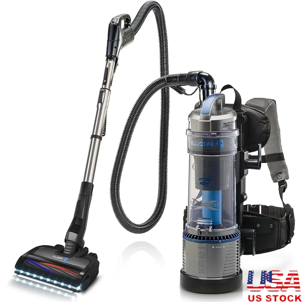 

Bagless Backpack Vacuum HEPA Power Nozzle Multi Surface Lightweight Pet Hair Cleaner with Accessory Kit Carpet Tile Hardwood