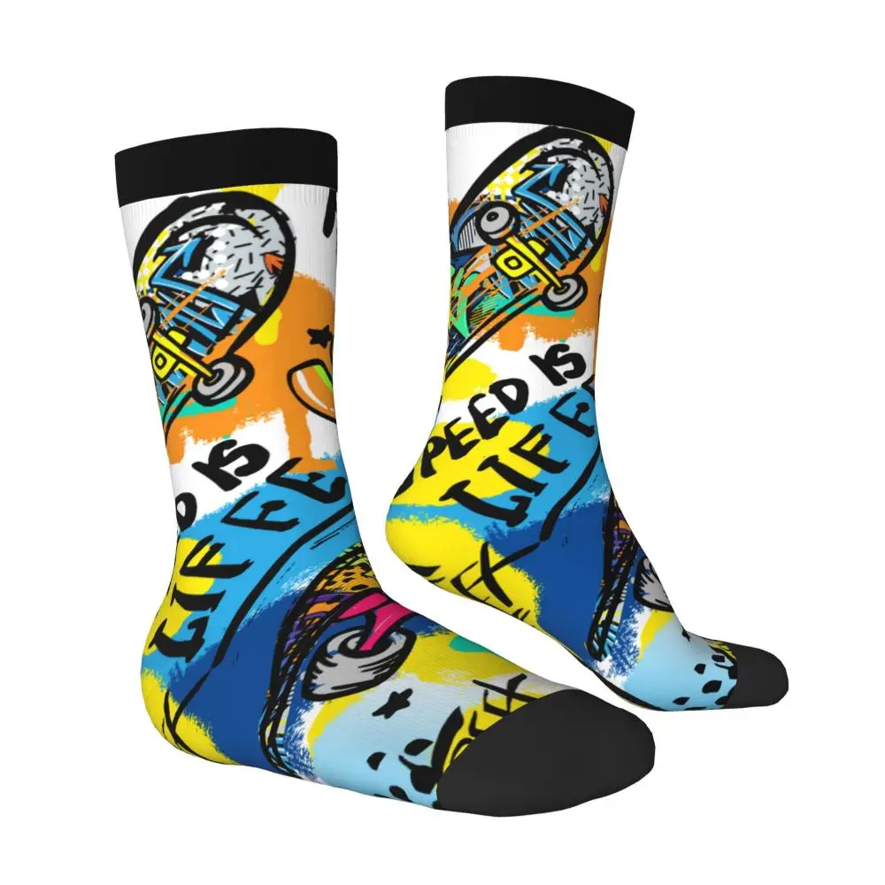 جوارب كرة القدم المثيرة للشارع، جوارب للبالغين، جوارب ماصة للعرق في منتصف الطول، جوارب ركوب الدراجات العصرية