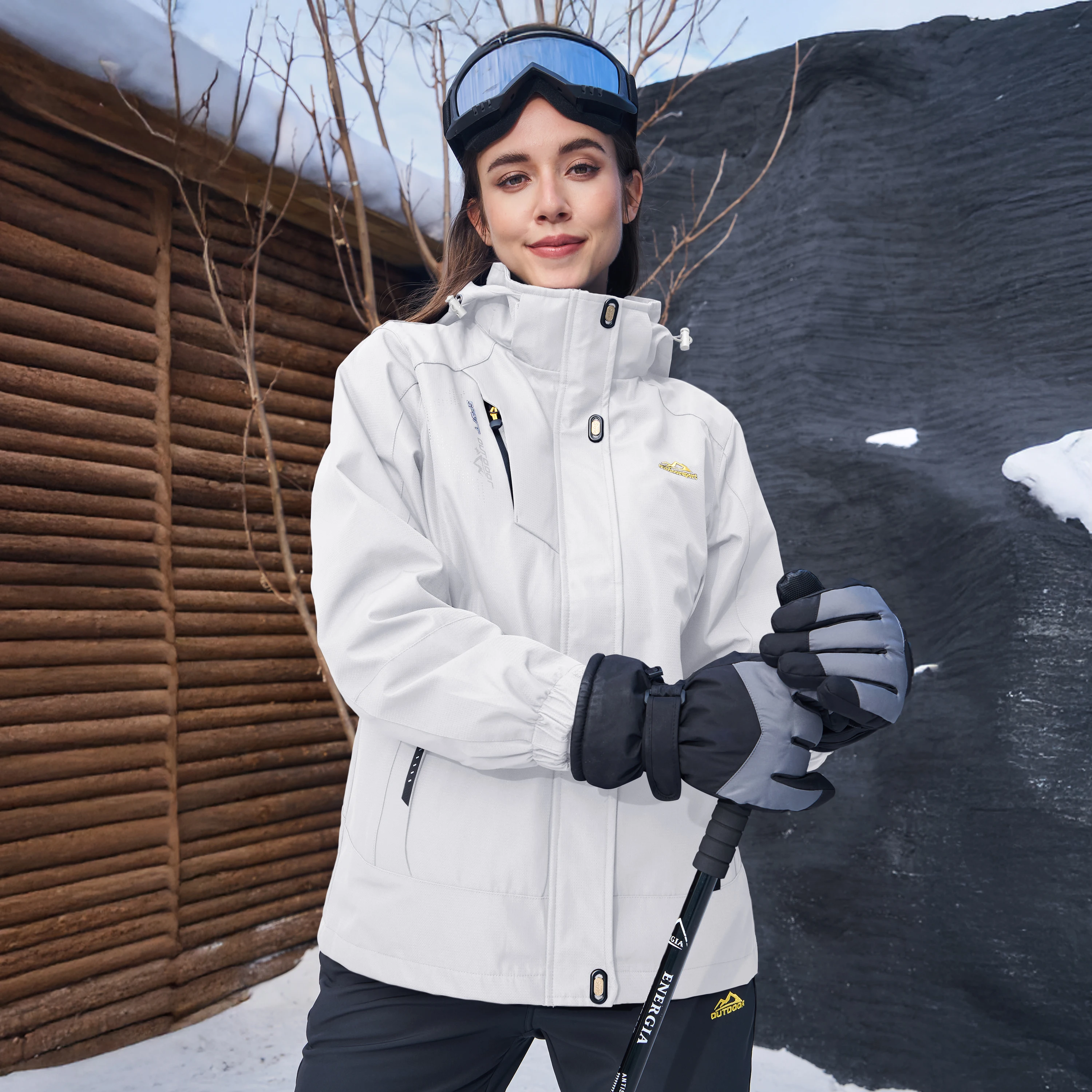 

Женские куртки 3-в-1, водонепроницаемая флисовая куртка, уличное ветрозащитное пальто для катания на лыжах, сноуборде, походные куртки, парка, пальто с капюшоном