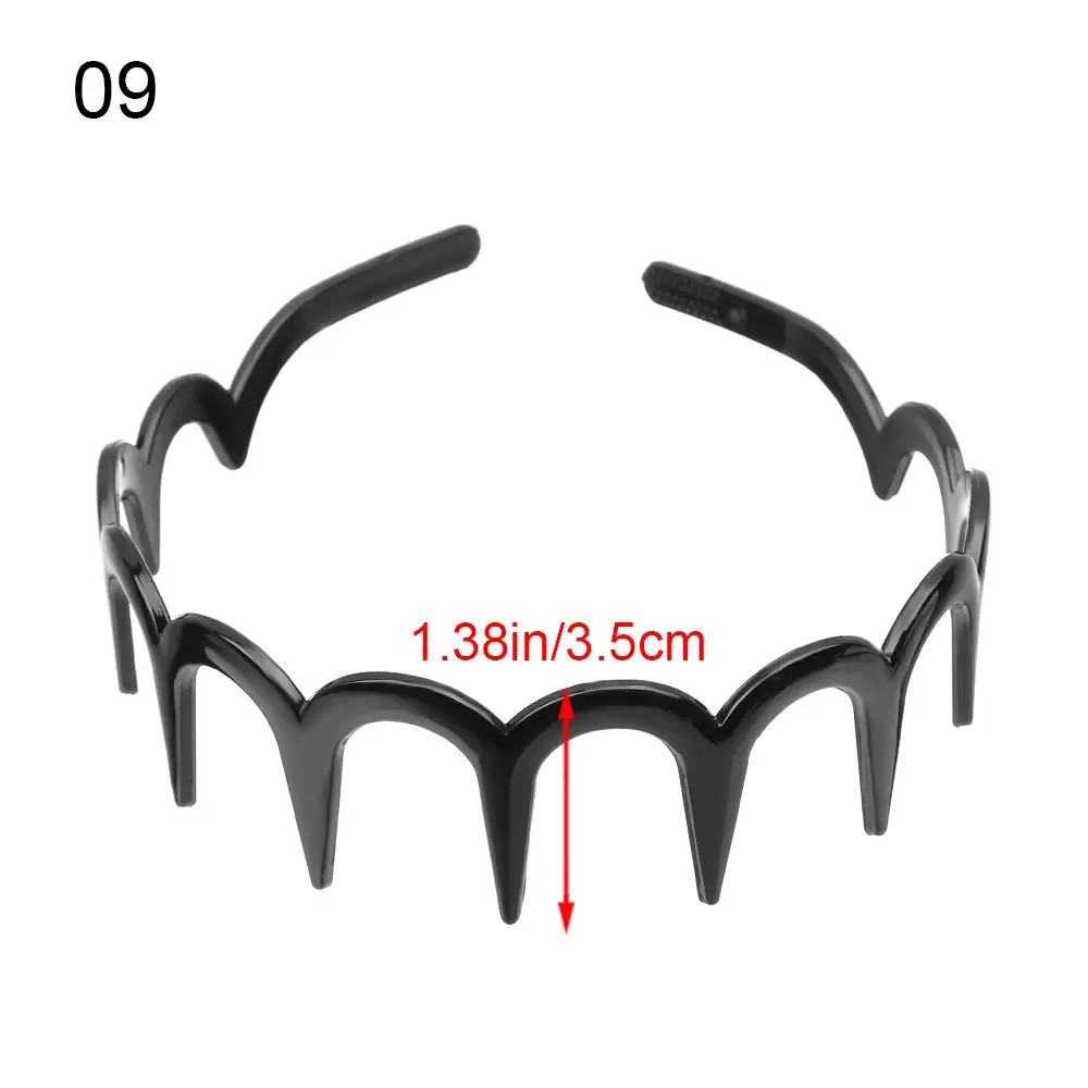 Unisex Hairband Headband Spring Wavy Hair Band for Men Women Sport Hair Hoop Non-slip Headwear Black Hair Accessories