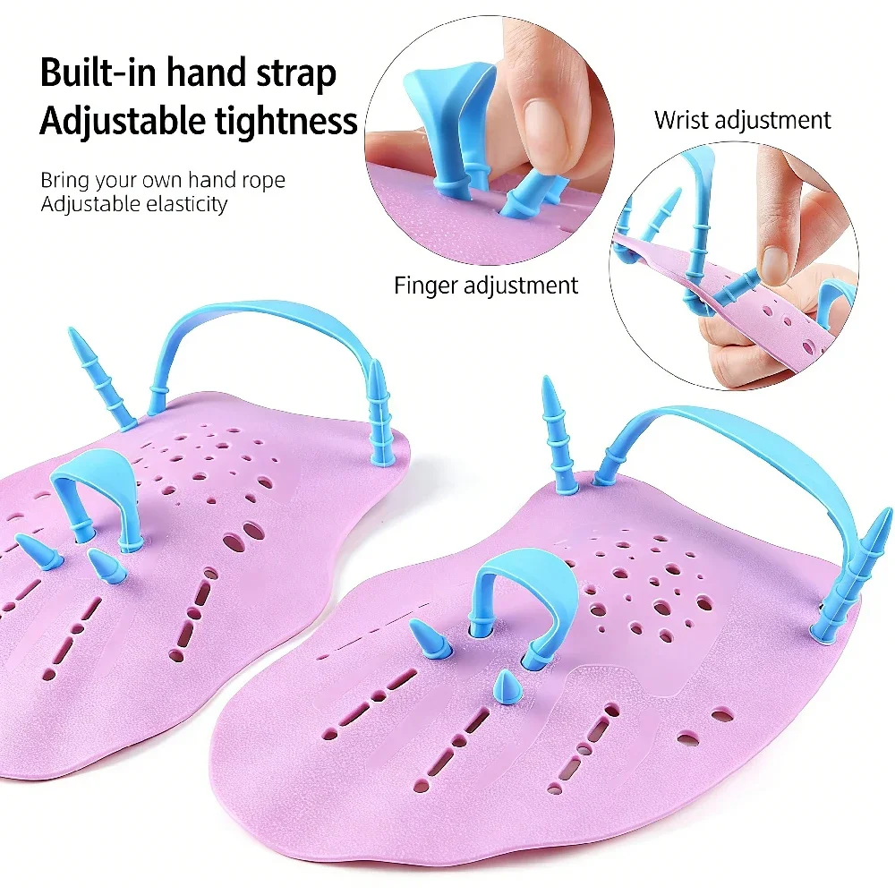1 Paar Verstellbare Schwimmpaddles für Runden-Schwimmen, Handpaddles Handflossen für Erwachsene und Kinder, Pool-Trainingszubehör – Detail 9
