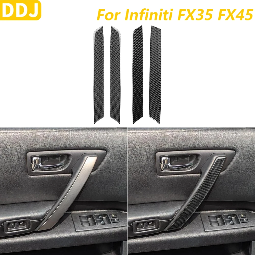 

Soft Carbon Fiber Inner Door Handrail Handle Panel Trim Cover For Infiniti FX35 FX45 S50 2006-2008 Interior Accessories Sticker