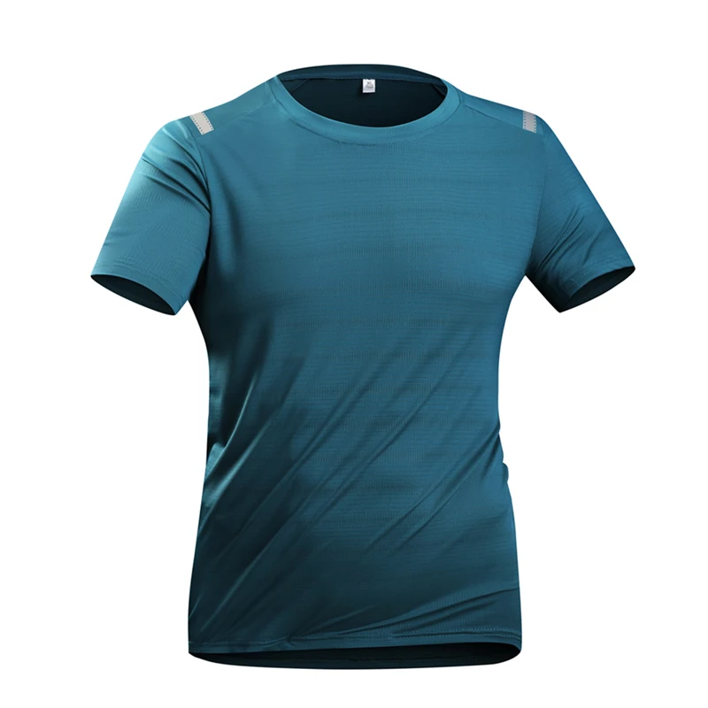 Men's Cycling Quick Dry Short Sleeves Summer Breathable Elastic Ice Silk Short Sleeves Men Outdoor Jogging Sports T-Shirt