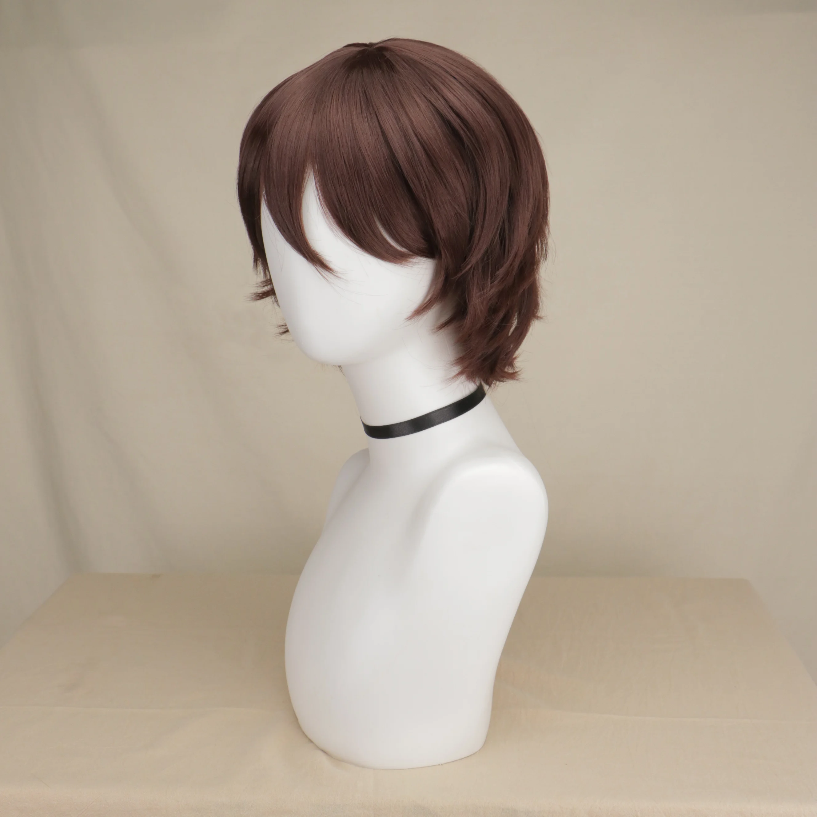 Dark Brown Wig for  Cosplay Wig Costume Men Short Anime Natural  Fiber Synthetic Wigs Soft Party Hair Wigs