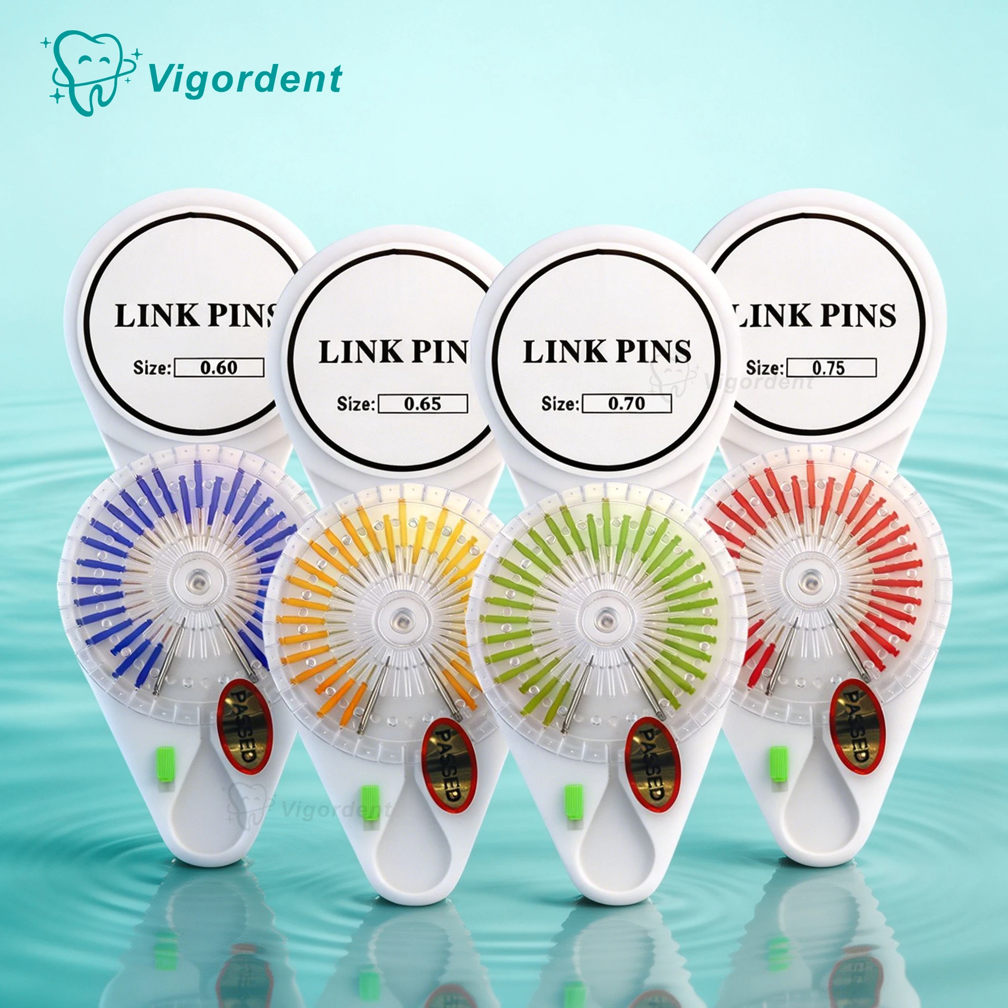 

4Box VIGORDENT Self-threading Design Dental Link Pins Conical Screw Dental Root Pin Oral Fixation Materials 0.60 0.65 0.70 0.75