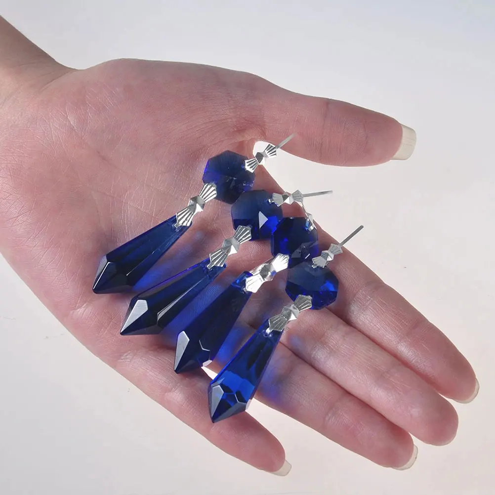 

12 Pcs Crystal Bead Curtain Window Crystals Decorations Ornaments Hanging Beads Pendant