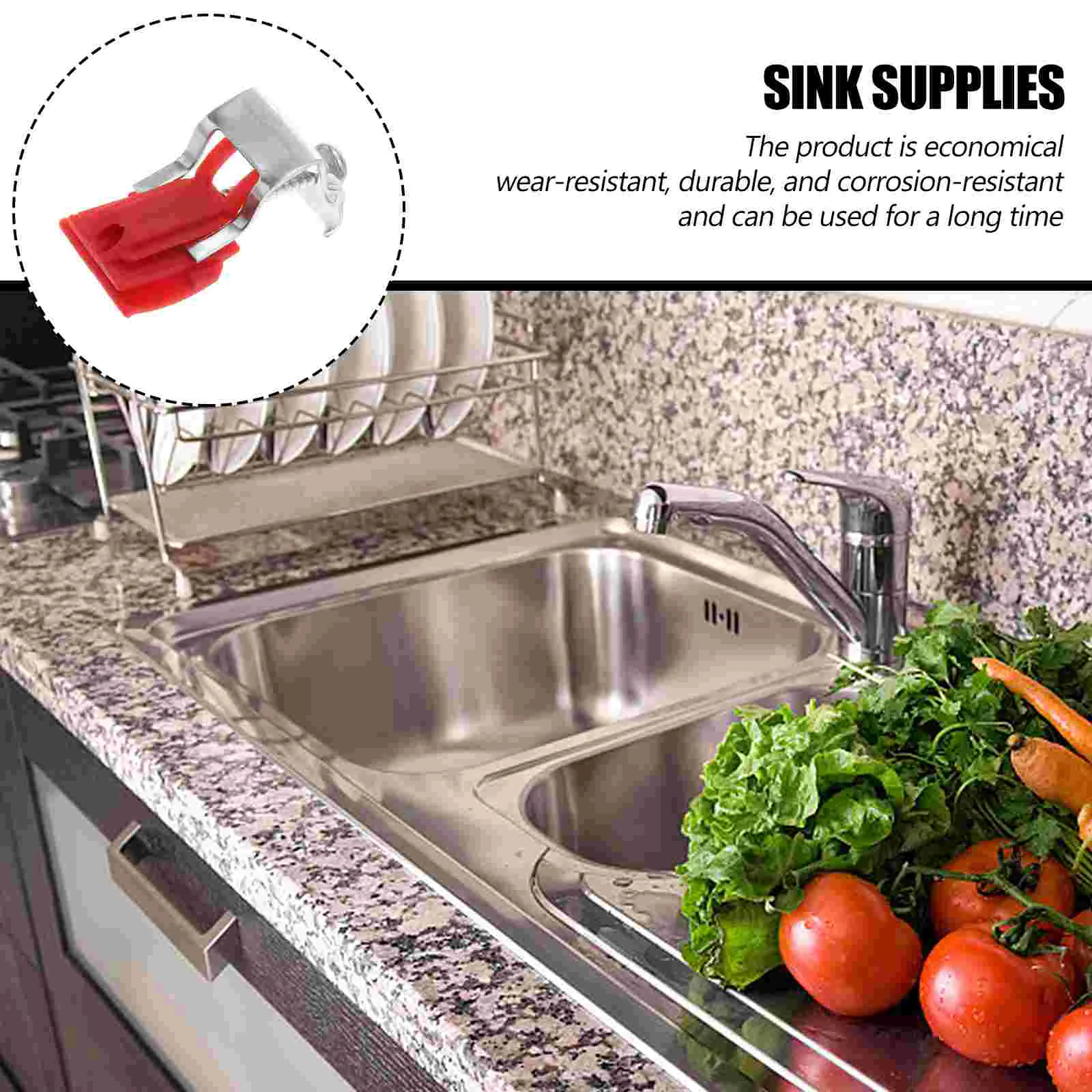 5 Pcs Sink Mounting Clips Kitchen Fittings Fixing Tool Gadget Suite Indoor Red Clamp